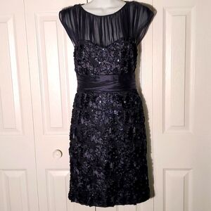 Badgley Mischka | Blue Beaded Dress Sz 8